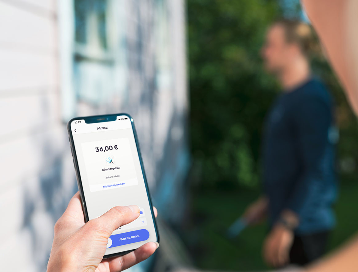 Laskun maksaminen MobilePay Invoicella.
