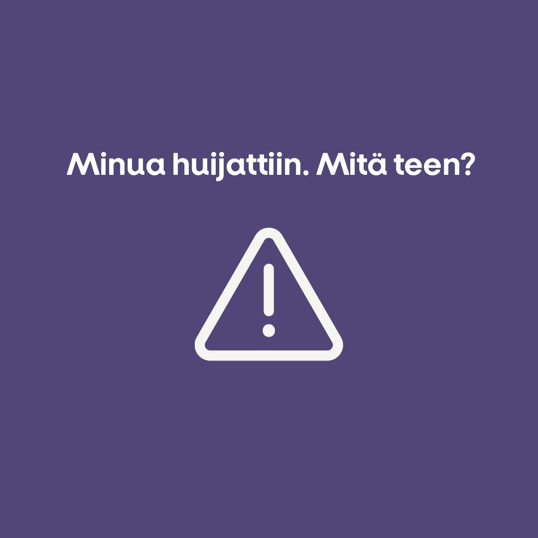 Minua huijattiin. Mitä teen